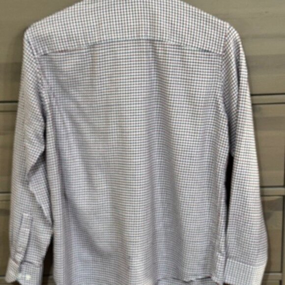 Johnston & Murphy red, white, blue houndstooth mens shirt Medium - Picture 6 of 7